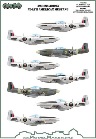 Kalkomania 303 Squadron Nort American Mustang