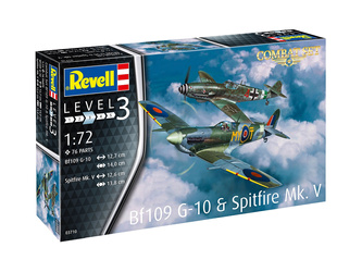 Revell 03711 BF-109G-10 & Spitfire Mk.V Combat Set zestaw dwóch plastikowy do sklejenia i pomalowania