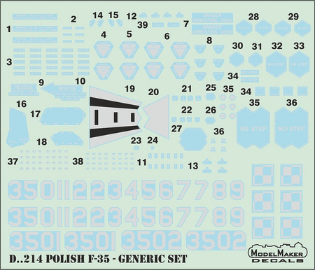 ModelMaker D48214 Polish F-35A Generic Set zestaw kalkomanii w skali 1:48