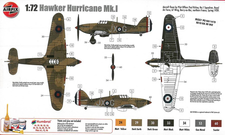 Airfix A01010A Hawker Hurricane Mk.I model plastikowy do sklejenia i pomalowania