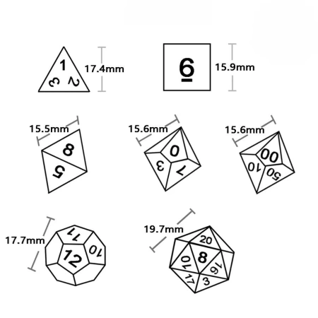 Kości zestaw RPG wzór 655