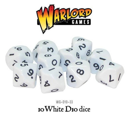 Zestaw Kości D10 White białe (Warlord)