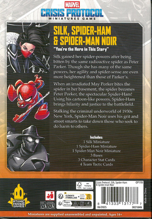 Marvel Crisis Protocol CP170 Silk, Spider-Ham & Spider-Man Noir Character Pack