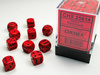 Kości 36xD6 Chessex 25814 Matowe czerwone / czarne oczka