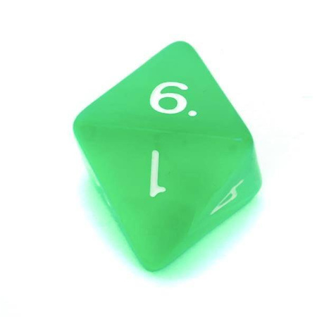 Kości zestaw RPG kryształ jasnozielone białe cyfry (Rebel)