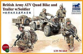 Bronco British Army ATV QuadBike and trailer w/S.