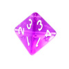 Kości zestaw RPG kryształ fioletowe, białe cyfry (Rebel)