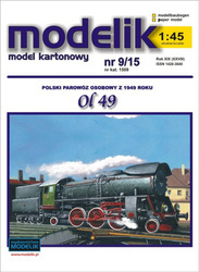 Model kartonowy Modelik  9/15 OL 49 parowóz osobowy z 1949 r.