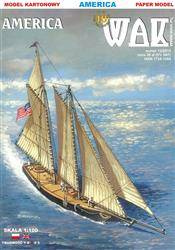 Model kartonowy WAK 12/15 Szkuner gaflowy America