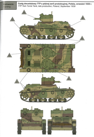 Model plastikowy do sklejenia i pomalowania IBG 35072 7TP Polish Tank Twin Turret Late Production