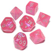 Kości zestaw RPG Chessex Borealis Pink/Silver