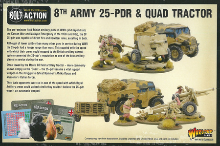 Bolt Action WWII British 8th Army 25-pdr Artillery, Quad & Limber