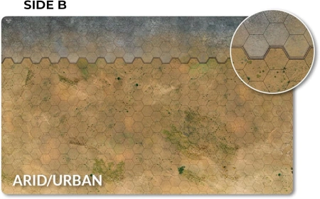 HexTech Game Mat 2 Grasslands/Arid/Urban dwustronna mapa bitewna 36" x 22" / 91x56 cm