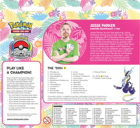 Pokemon TCG World Championships Deck Honolulu 2024 The Don
