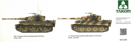 Takom 2199 Tiger I Late-Production w/Zimmerit 2in1 zestaw plastikowy do sklejenia i pomalowania
