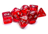 Kości zestaw RPG Chessex 23074 Translucent Red/white Polyhedral