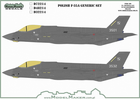 ModelMaker D48214 Polish F-35A Generic Set zestaw kalkomanii w skali 1:48