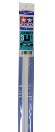 Tamiya 70202 Plastic Beams 3mm U-shaped (5 pcs.) zestaw profili o przekroju typu U polistyrenowych