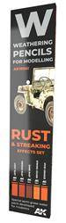Weathering Pencils For Modeling - Rust & Streaking