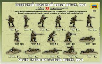 Zvezda 8077 Soviet Infantery Platoon Kursk, 1943