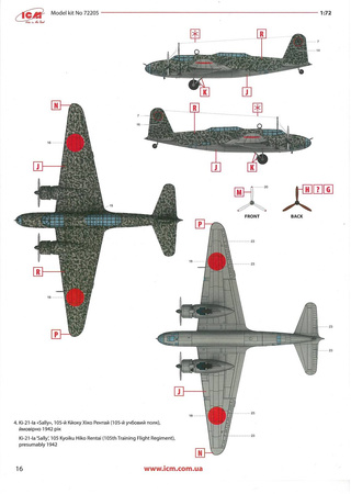 ICM 72205 Ki-21-Ia 'Sally' Japanese Heavy Bomber model plastikowy do sklejenia i pomalowania