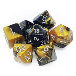 Kości zestaw RPG Gemini Black Gold Chessex