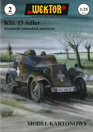 Model kartonowy Wektor nr 2. Kfz.13 Adler