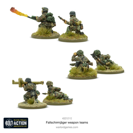 Bolt Action German Fallschirmjager Weapons Teams + 3 kości rozkazów