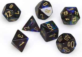 Kości zestaw RPG Chessex 27499 Lustrous Shadow w/Gold