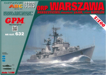 GPM 632 Niszczyciel projektu 56AE, typu Kotlin ORP Warszawa model kartonowy do sklejenia