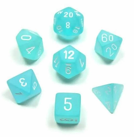 Kości zestaw RPG Chessex 27405 Frosted Teal w/White