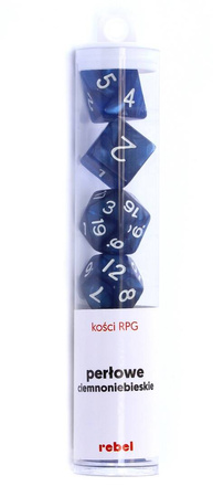 Komplet kości RPG Perłowe Ciemnoniebieskie (Rebel)