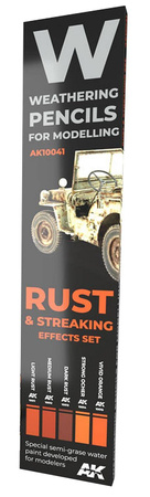 Weathering Pencils For Modeling - Rust & Streaking
