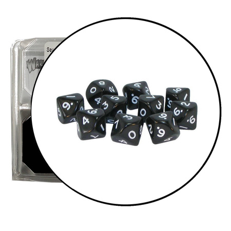 Zestaw Kości D10 Black czarne (Warlord)