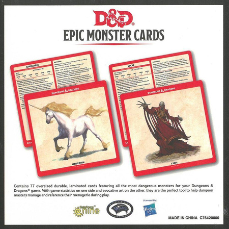 D&D 5.0 Epic Monster Cards - karty