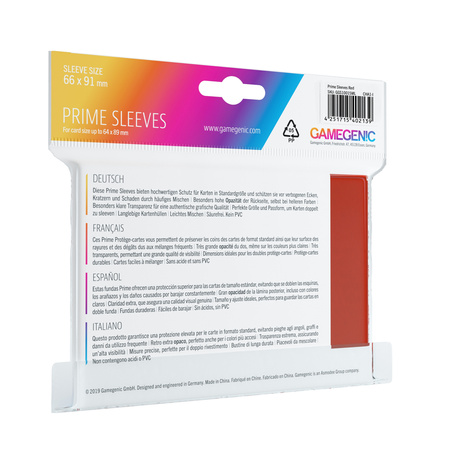 Gamegenic: Prime CCG Sleeves Koszulki Ochronne Red / Czerwone