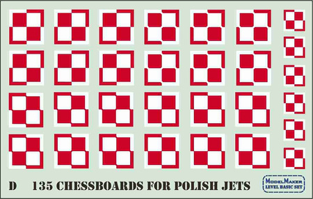 ModelMaker D48135 Polish Chessboards For Polish Jets zestaw kalkomanii w skali 1:48