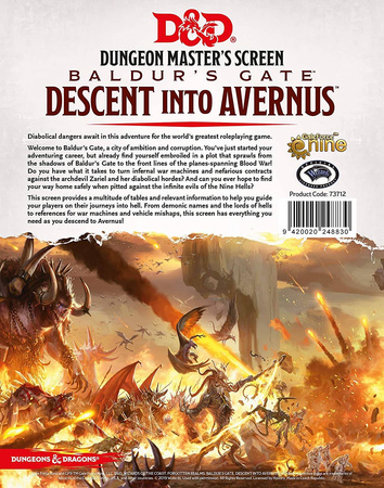 D&D 5.0 Descent into Avernus Dungeon Master Screen