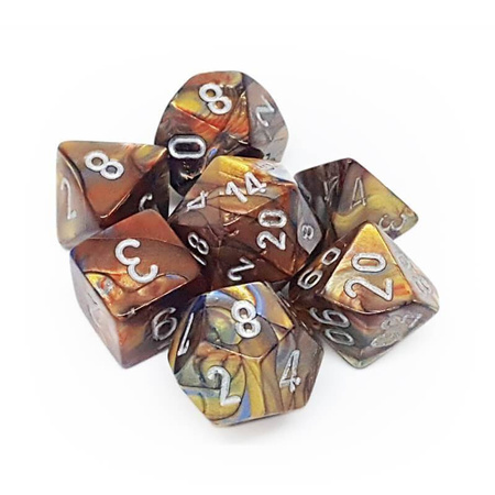 Kości zestaw RPG Lustrus Gold Silver Chessex