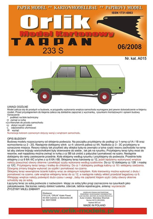 Orlik A015 Samochód dostawczy Tarpan 233 S