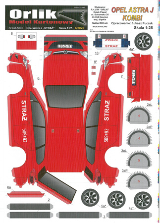 Orlik A010 Jelcz 080 samochód pożarniczy w wersji dowodzenia model kartonowy do sklejenia