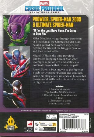 Marvel Crisis Protocol CP169 Prowler, Spider-Man 2099 & Ultimate Spider-Man Character Pack