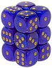 Kości 12xD6 Chessex 27787 Borealis Królewski fiolet / złote oczka