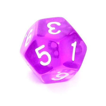 Kości zestaw RPG kryształ fioletowe, białe cyfry (Rebel)