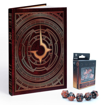 Diuna RPG Zestaw Harkonnen - Podręcznik podstawowy edycja Harkonnen + Zestaw kości Harkonnen