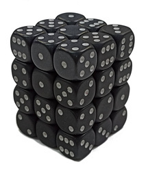 Kości 36xD6 Chessex 25808 matowe czarne / białe oczka