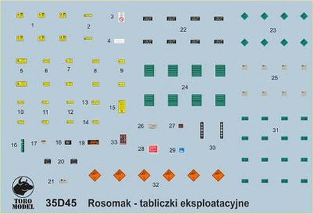 KTO Rosomak tabliczki eksploatacyjne