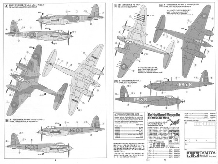 Model plastikowy do sklejenia Tamiya 60747 Mosquito FB Mk.VI/NF Mk.II