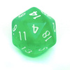 Kości zestaw RPG kryształ jasnozielone białe cyfry (Rebel)