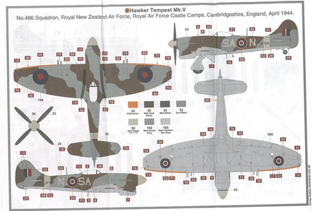 Airfix A02109 Hawker Tempest Mk.V model plastikowy do sklejenia i pomalowania